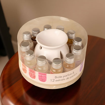 Ceramic Aroma Diffuser with 12 Fragrance Oils