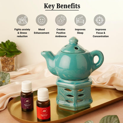 Ceramic Teapot Aroma Diffuser & Essential Oil Burner