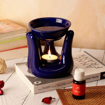 Ceramic Hand-Shaped Aroma Diffuser with Candle Holder