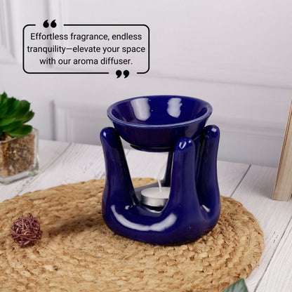 Ceramic Hand-Shaped Aroma Diffuser with Candle Holder
