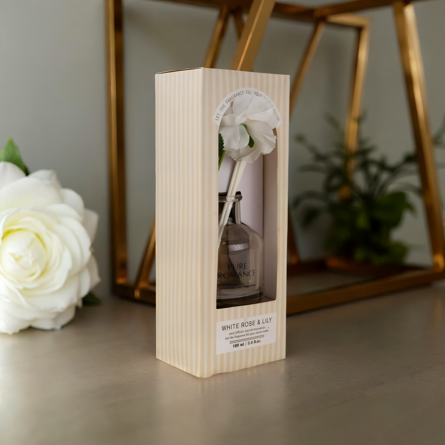 White Rose & Lily Reed Diffuser Set – Home Fragrance