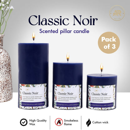 White Jasmine Scented Pillar Candle – Set of 3