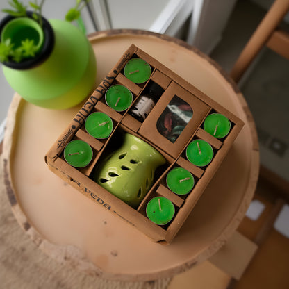 Ceramic Aroma Diffuser Set with Tealights & Oil