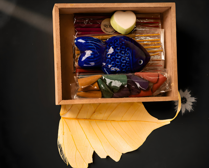 Handmade Incense Gift Set with Ceramic Holder – Sticks & Cones