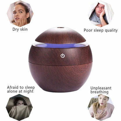 Wooden Finish Ultrasonic Aroma Diffuser & Humidifier