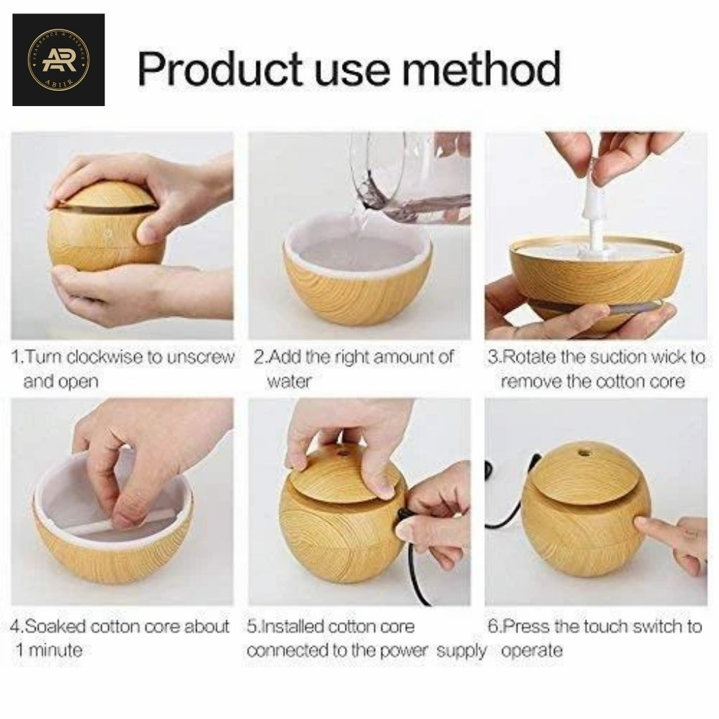 Wooden Finish Ultrasonic Aroma Diffuser & Humidifier