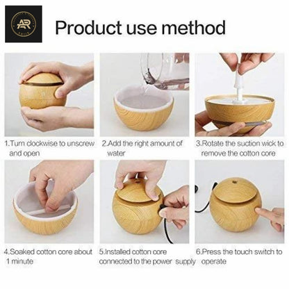 Wooden Finish Ultrasonic Aroma Diffuser & Humidifier