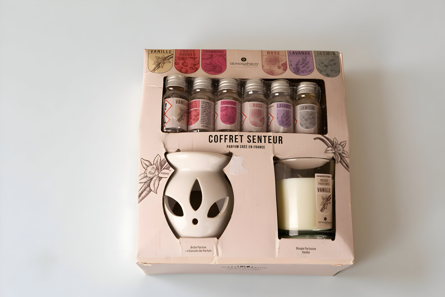 Ceramic Aroma Diffuser Gift Set with Oils & Candle