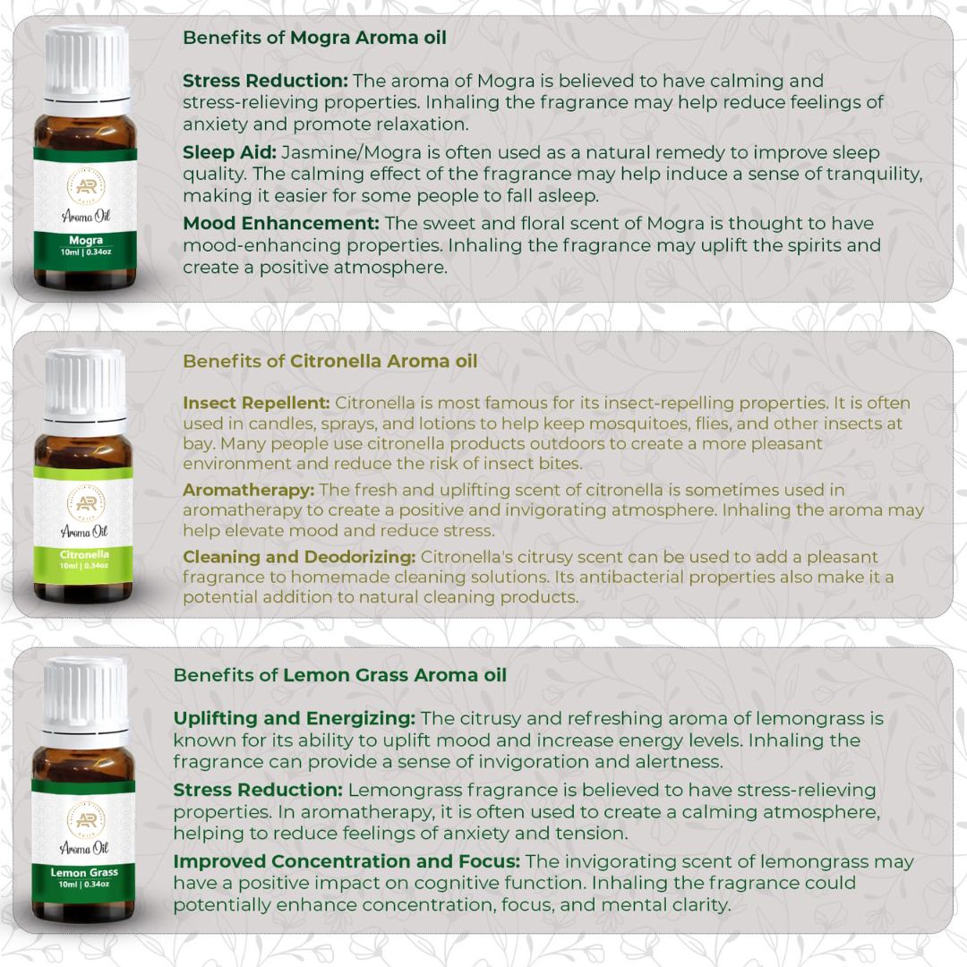 Premium Aroma Oil Set of 9 (10ml Each)