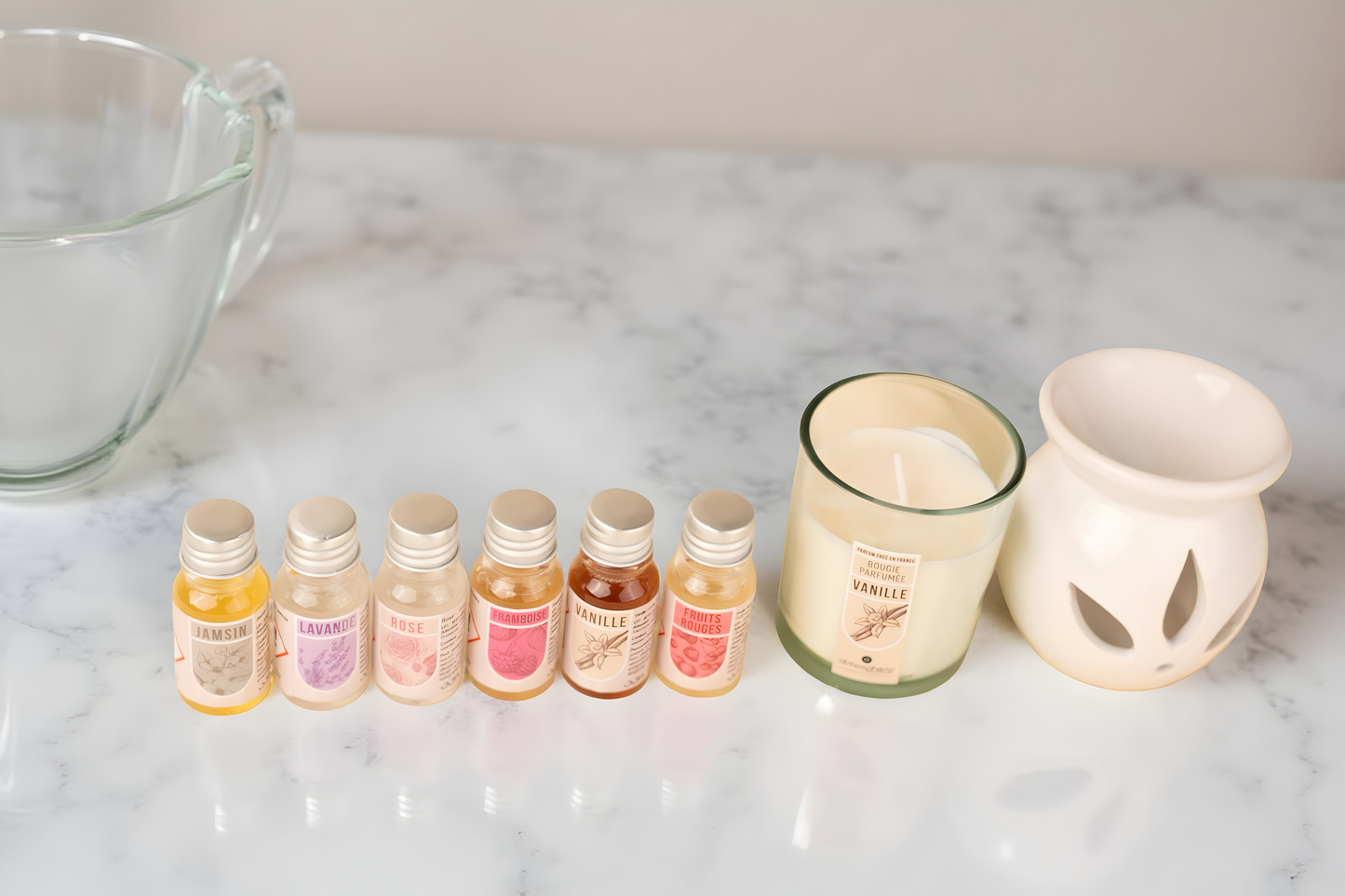 Ceramic Aroma Diffuser Gift Set with Oils & Candle