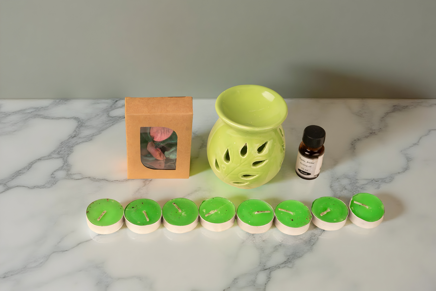 Ceramic Aroma Diffuser Set with Tealights & Oil