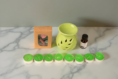 Ceramic Aroma Diffuser Set with Tealights & Oil