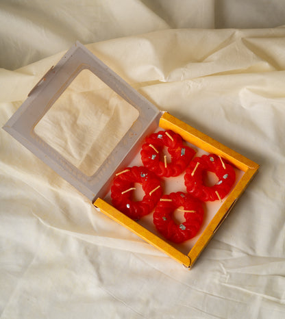 Jalebi Shaped Festive Candles – Pack of 4