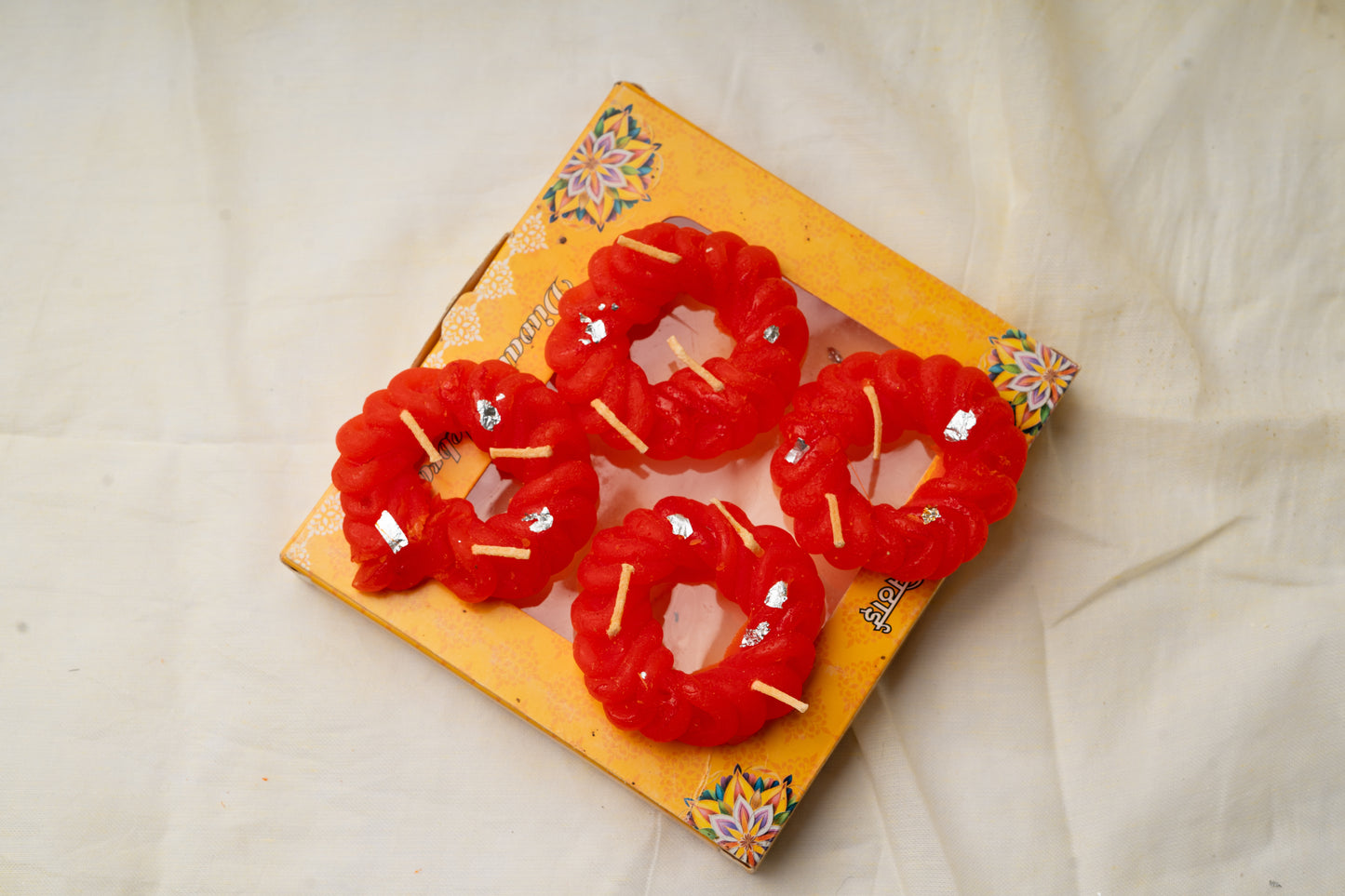 Jalebi Shaped Festive Candles – Pack of 4