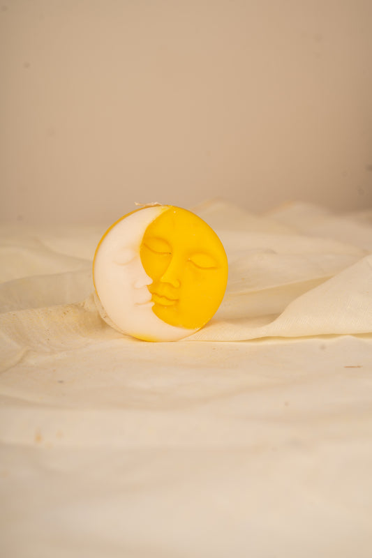 Sun & Moon Face Candle – Decorative Soy Wax Candle