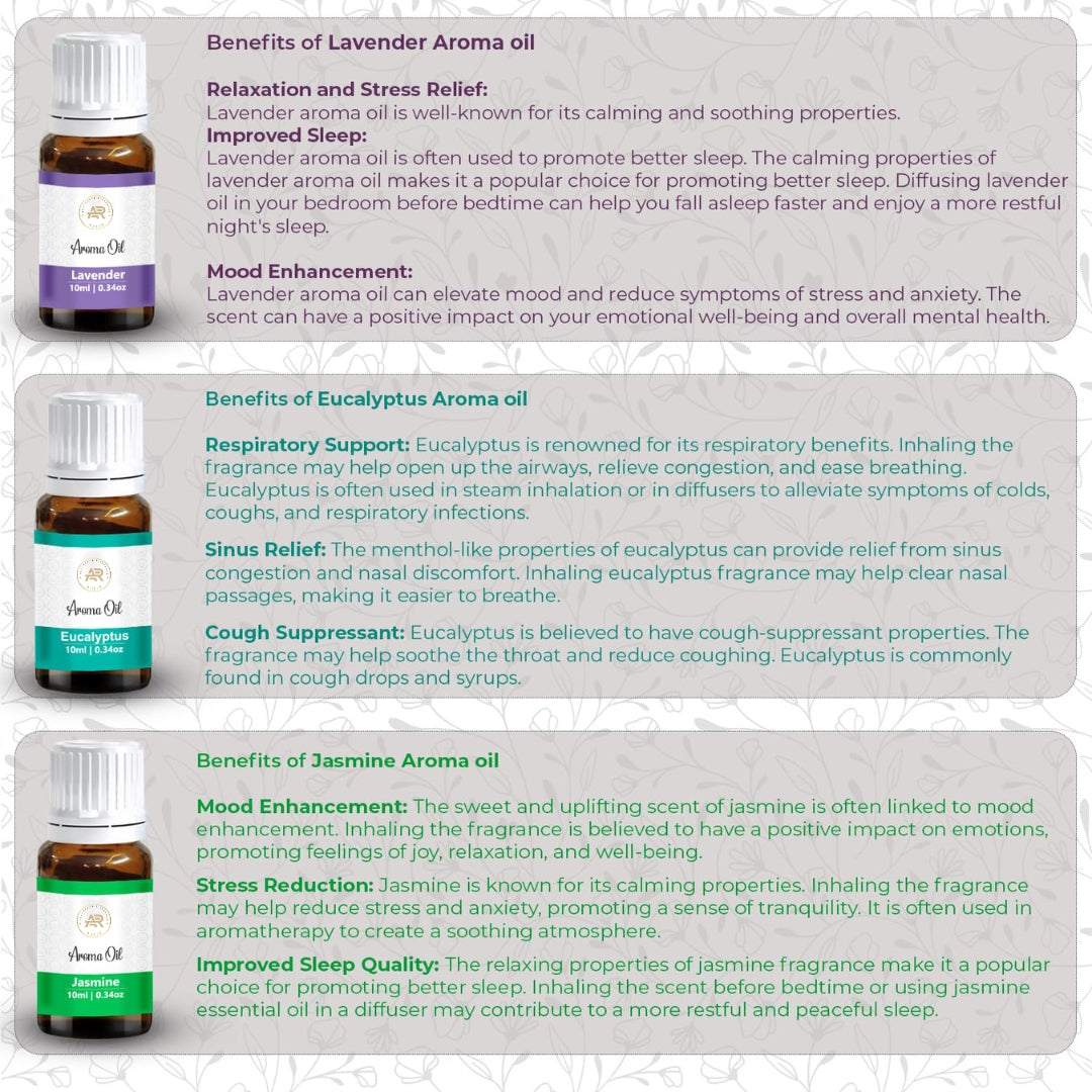 Premium Aroma Oil Set of 9 (10ml Each)